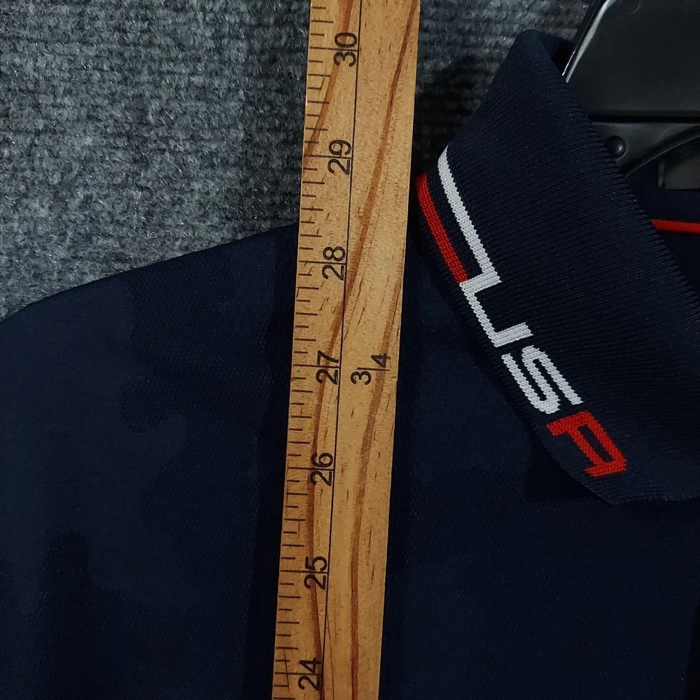 Ralph‎ Lauren RLX Polo Shirt Mens Medium Blue Camo USA Team 2020 Ryder Cup Golf